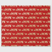 Papier Cadeau Red and Gold Joy Holly Christmas Wrapper Papier (Plat)