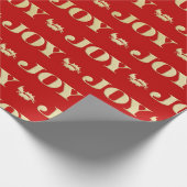 Papier Cadeau Red and Gold Joy Holly Christmas Wrapper Papier (Coin)