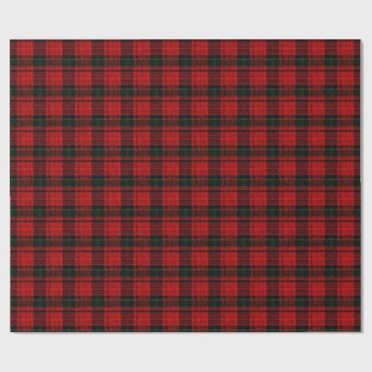 Papier Cadeau Red and Green Plaid Wrapping Paper (Plat)