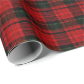 Papier Cadeau Red and Green Plaid Wrapping Paper (Coin rond)