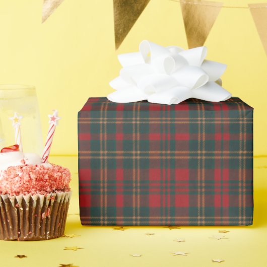 Papier Cadeau Red and Green Tartan Plaid (Fête d'anniversaire)