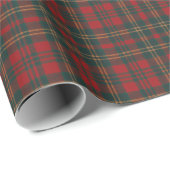 Papier Cadeau Red and Green Tartan Plaid (Coin rond)