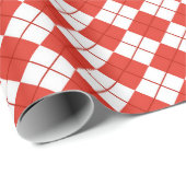 Papier Cadeau Red And White Argyle (Coin rond)