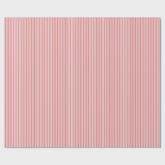 Papier Cadeau Red and White Candy Cane Pinstripe Pattern (Plat)