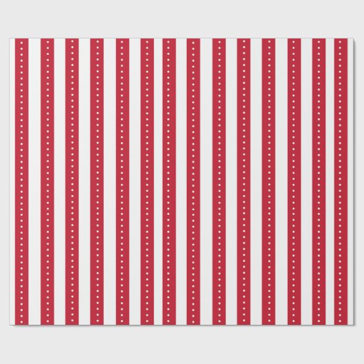 Papier Cadeau Red and White Striped Wrapping Paper (Plat)