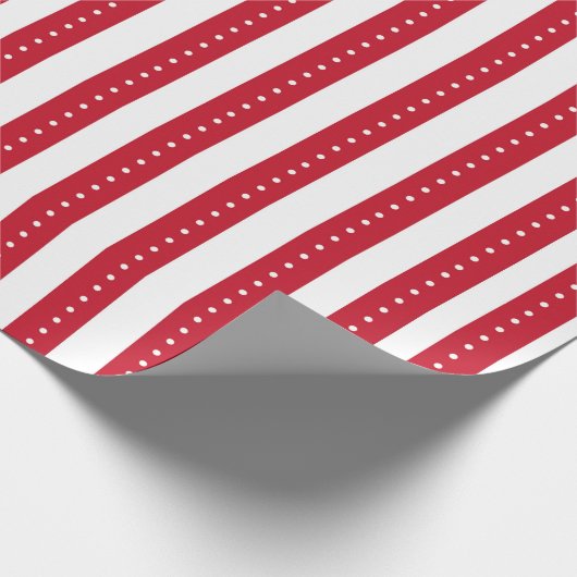 Papier Cadeau Red and White Striped Wrapping Paper (Coin)