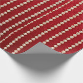 Papier Cadeau Red and White Velvet-look Pearl Design (Coin)