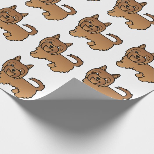 Papier Cadeau Red Australian Terrier Cute Chien Motif (Coin)