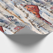 Papier Cadeau Red Barn Winter on the Farm (Coin)