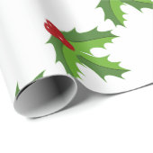 Papier Cadeau Red Berry Holly (Coin rond)