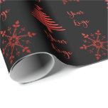 Papier Cadeau Red Black Chic Christmas Tree Retail Custom Logo<br><div class="desc">Ce papier d'emballage minimaliste de Noël présente un design épuré rouge et noir avec un design simple mais élégant d'un sapin de Noël et d'un motif de flocon de neige. Vous pouvez le customiser avec votre propre logo pour rendre votre cadeau plus spécial et réfléchi. Répandez votre fête avec ce...</div>