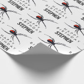 Papier Cadeau Red & Black Spider Fête d'anniversaire Thème et no (Coin)