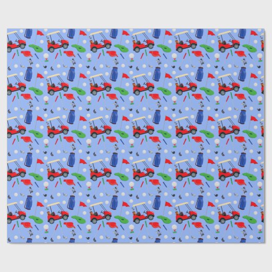 Papier Cadeau Red Blue & Green Golf (Plat)