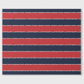 Papier Cadeau Red Blue Stripes Funny Faux Tordu Noël (Plat)