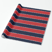 Papier Cadeau Red Blue Stripes Funny Faux Tordu Noël (Déroulé)