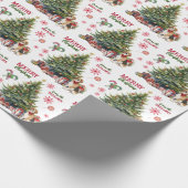 Papier Cadeau Red Bow Beagle Dog Holiday Tree (Coin)