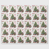 Papier Cadeau Red Bow Bernese Mountain Dog Holiday Tree (Plat)
