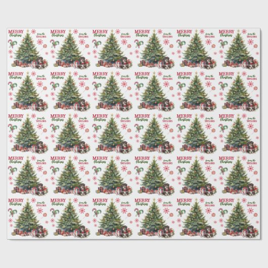 Papier Cadeau Red Bow Havanese Dog Holiday Tree (Plat)