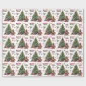 Papier Cadeau Red Bow Irish Setter Dog Holiday Tree (Plat)
