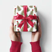 Papier Cadeau Red Bow Pink Bow Noël Tree Coquette