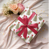 Papier Cadeau Red Bow Pink Bow Noël Tree Coquette