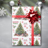 Papier Cadeau Red Bow Springer Spaniel Chien de vacances arbre