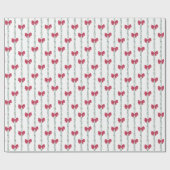 Papier Cadeau Red Bows & Garland Motif Pour Les Cadeaux De Noël (Plat)