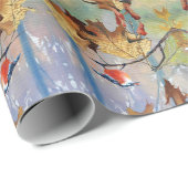 Papier Cadeau Red Breast Bird Gift Wrapping Paper (Coin rond)