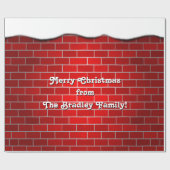Papier Cadeau Red Brick with Snow Drift - Snowy Top (Plat)