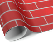 Papier Cadeau Red Brick with Snow Drift - Snowy Top (Coin rond)