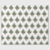 Papier Cadeau Red Bulbs Christmas Trees (Plat)