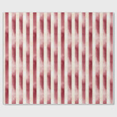 Papier Cadeau Red Burgundy Cream Stripes Christmas (Plat)