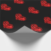 Papier Cadeau Red Camo Hearts Valentine Linen Papier d'enveloppe (Coin)