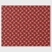 Papier Cadeau Red Caps Diplomas Pattern Graduation Party (Plat)