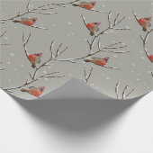 Papier Cadeau Red Cardinal Perched on a Tree Branch Wrapping Pap (Coin)