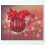 Papier Cadeau Red Christmas Balls Bokeh Company<br><div class="desc">Boules de Noël sur arrière - plan rouge.</div>