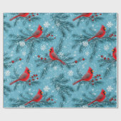 Papier Cadeau Red Christmas Cardinal Bird Holiday (Plat)