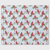 Papier Cadeau Red Christmas Cardinal Wrapping Paper Religous (Plat)