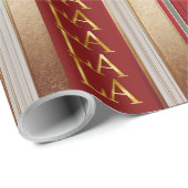 Papier Cadeau Red Christmas Fa La La Motif#27 ID1009 (Coin rond)