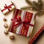 Papier Cadeau Red Christmas Fa La La Motif#27 ID1009<br><div class="desc">Si vous vous demandez quelles combinaisons de couleurs choisir pour votre décoration de Noël et vos fournitures d'enveloppement cadeau cette année, j'ai créé des collections de motifs de coordination pour rendre la vie un peu plus facile. Ce papier d'emballage présente un motif de bande verticale orné, avec un effet parties...</div>