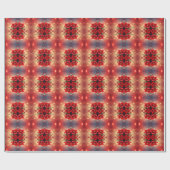 Papier Cadeau Red Christmas Floral Holiday Wrapping Paper (Plat)