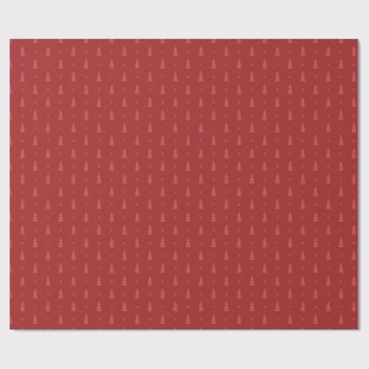 Papier Cadeau Red Christmas Tree Pattern (Plat)