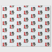 Papier Cadeau Red Cowboy Boot Grad Casquette et diplôme (Plat)