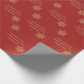 Papier Cadeau Red Custom Ajouter un message Snowflake Wrapper Pa (Coin)