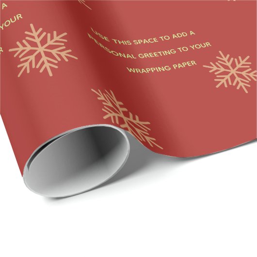 Papier Cadeau Red Custom Ajouter un message Snowflake Wrapper Pa (Coin rond)