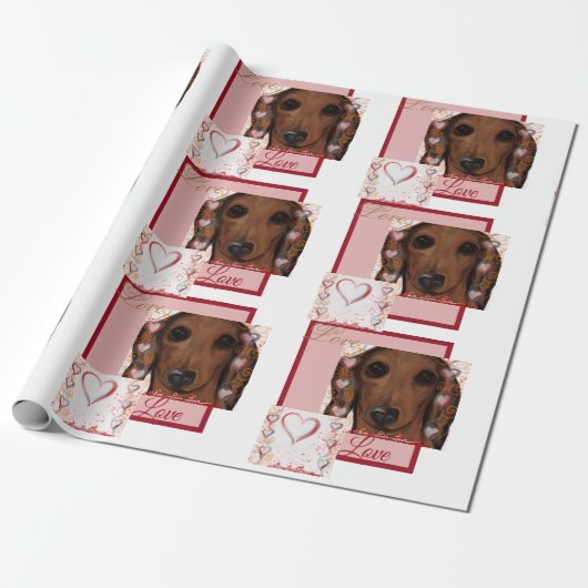 Papier Cadeau Red Dachshund (Déroulé)