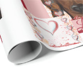 Papier Cadeau Red Dachshund (Coin rond)