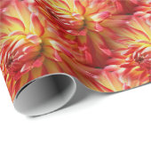 Papier Cadeau Red Dahlia Flower Motif Nature (Coin rond)