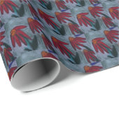 Papier Cadeau Red Daisy (Coin rond)