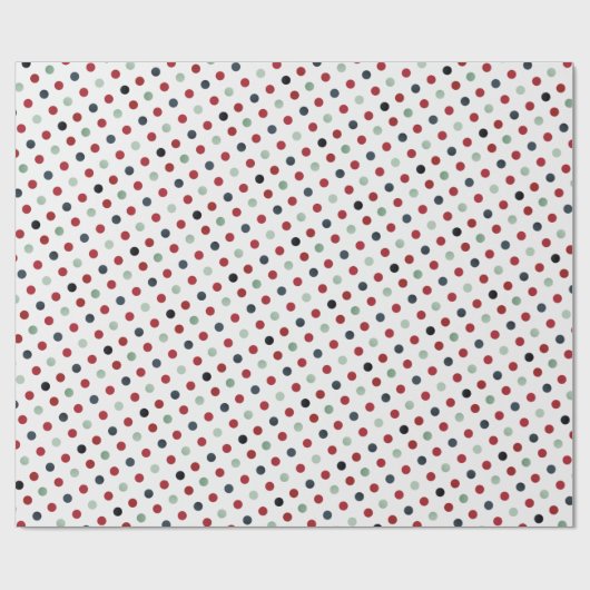 Papier Cadeau Red Dark Turquoise et Jade Green Polka Dot Motif (Plat)